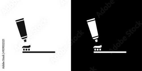 tooth brush icon flat line symbol set.