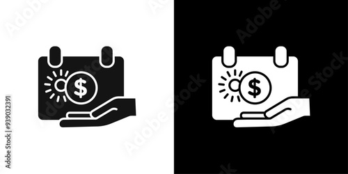 Unlimited PTO icon flat line symbol set.