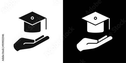 Accessible or free education icon flat line symbol set.
