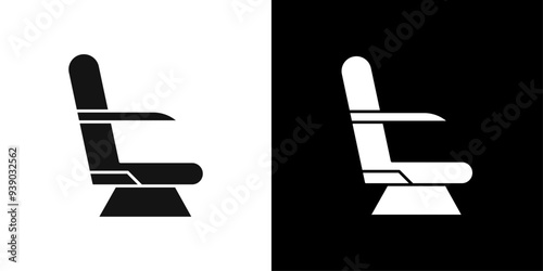 Airplane seat icon flat line symbol set.