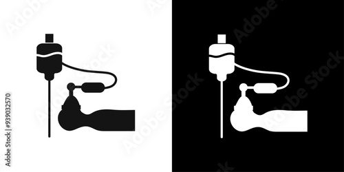 Anesthesia icon flat line symbol set.