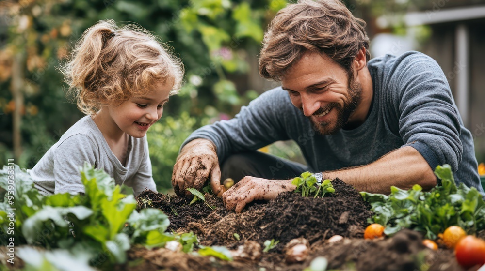 A Family working on a sustainable housing project Composting in the backyard which reflects our commitment to living an environmentally friendly life. A Family working on a sustainable housing project Composting in the backyard which reflects our commitment to living an environmentally friendly life.