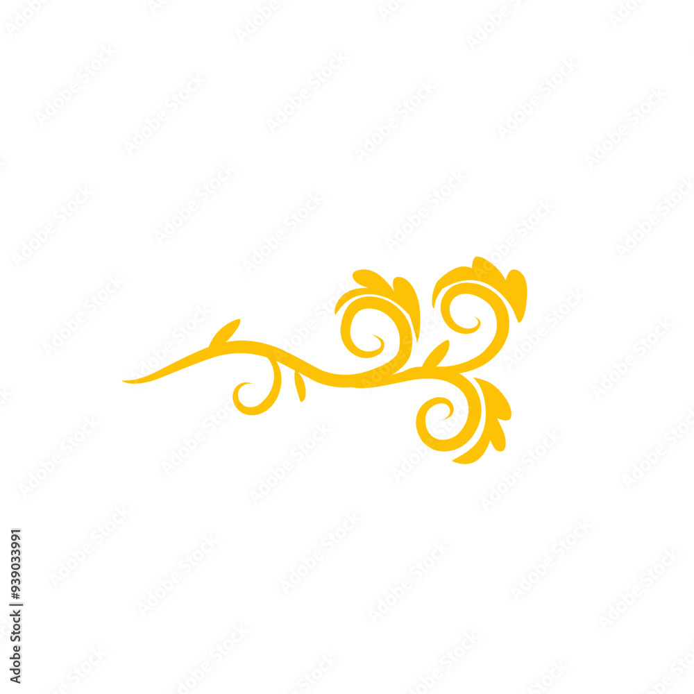 gold flower swirl illustration gold flower swirl illustration