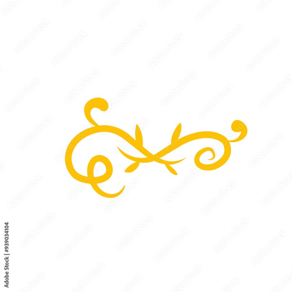 gold flower swirl illustration
