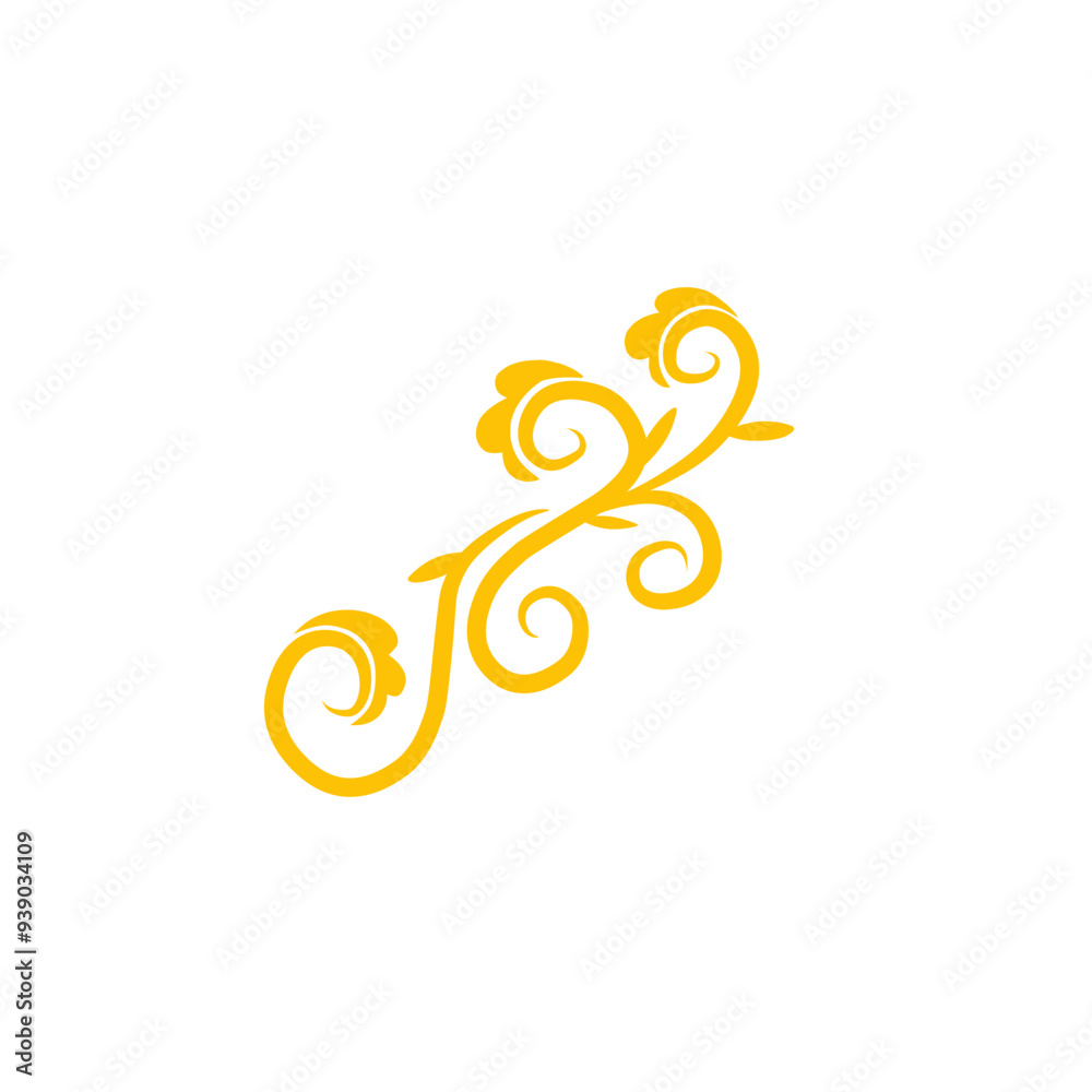 gold flower swirl illustration gold flower swirl illustration