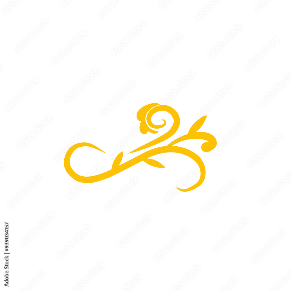 Fototapeta premium gold flower swirl illustration