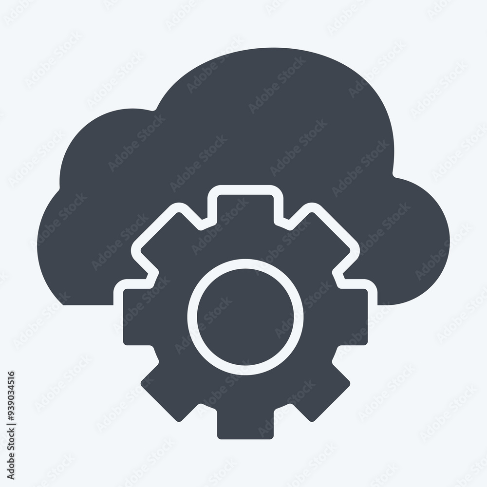 Icon Cloud Management. related to Network symbol. glyph style. simple illustration Icon Cloud Management. related to Network symbol. glyph style. simple illustration
