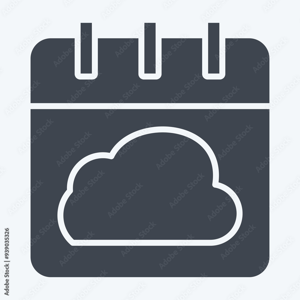 Icon Cloud Schedule. related to Network symbol. glyph style. simple illustration