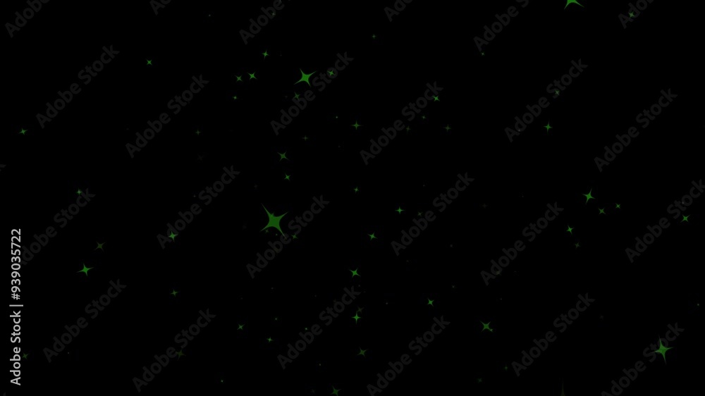 green star blinking, twinkling Star or blinking light effect on black screen background, sparkling stars animation, Twinkle light glitter stars sparkling, Star twinkling for festive  holiday event.