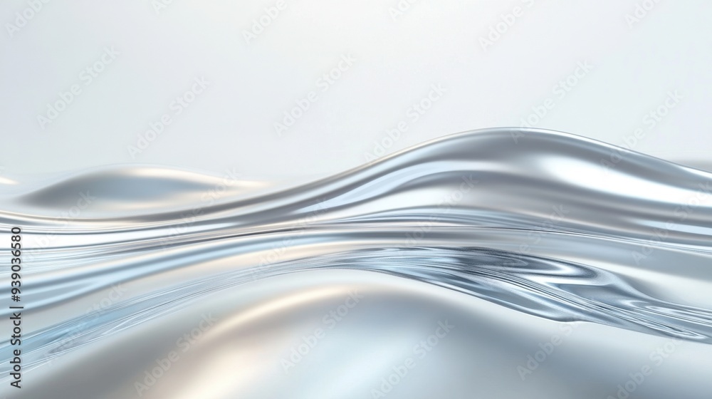 A silver wave is shown on a white background A silver wave is shown on a white background