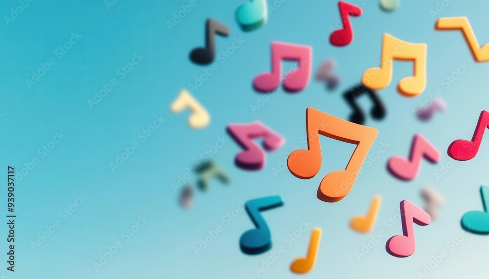 An explosion of colorful musical notes in a night sky, resembling a fireworks display, representing celebration through music, musical notes, celebratory, vibrant An explosion of colorful musical notes in a night sky, resembling a fireworks display, representing celebration through music, musical notes, celebratory, vibrant