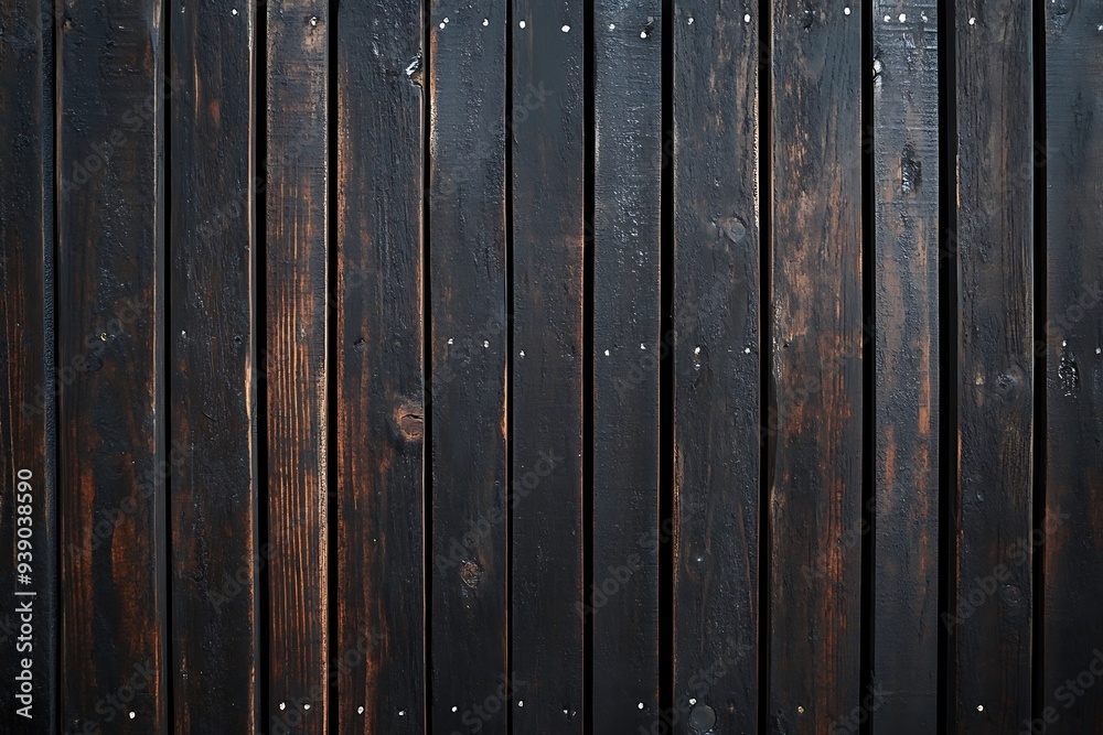 Fototapeta premium Dark Brown Weathered Wood Planks Texture Background
