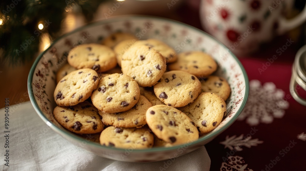 Bowl Full of Delicious Chocolate Chip Cookies