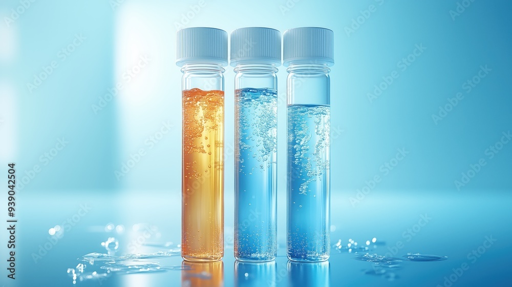 Science Lab Experiment with Test Tubes. concept of health care and scientific developments Science Lab Experiment with Test Tubes. concept of health care and scientific developments