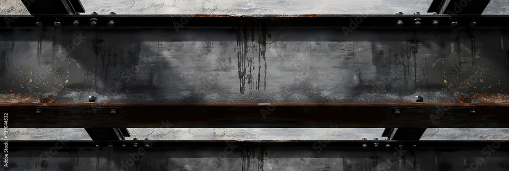 Industrial Steel Beams: A raw, gritty background featuring steel beams in black and silver, ideal for a modern, industrial setting.