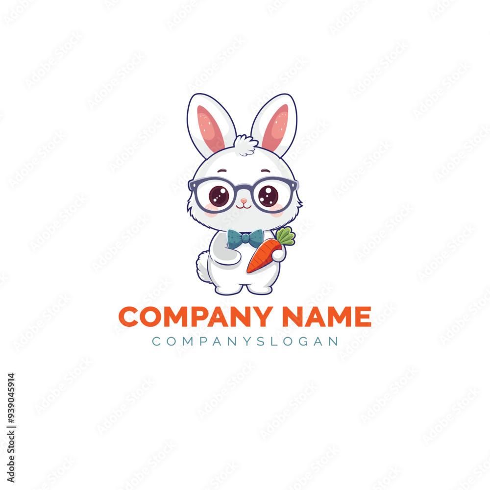 cute bunny logo design, vector logo design, illustration cute bunny logo design, vector logo design, illustration