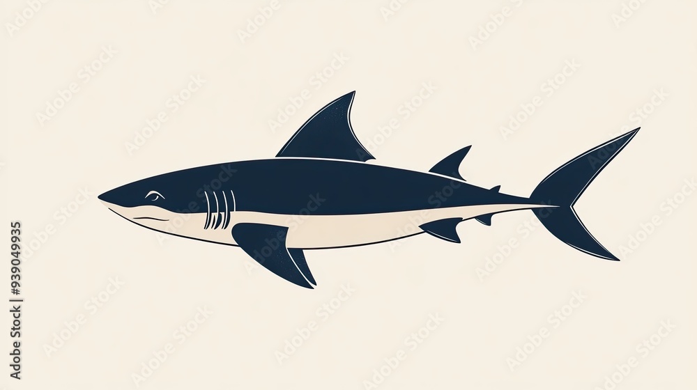 A minimalist, symmetrical illustration of a hybrid cat-animal-shark creature, blending elements of each in a sleek, modern design. A minimalist, symmetrical illustration of a hybrid cat-animal-shark creature, blending elements of each in a sleek, modern design.