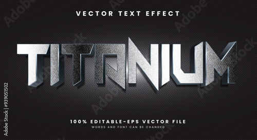 Titanium editable text effect Template with shiny and elegant text style