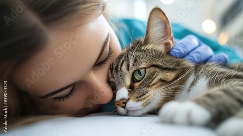 Close-up of a veterinarian examining a pet, compassionate and caring