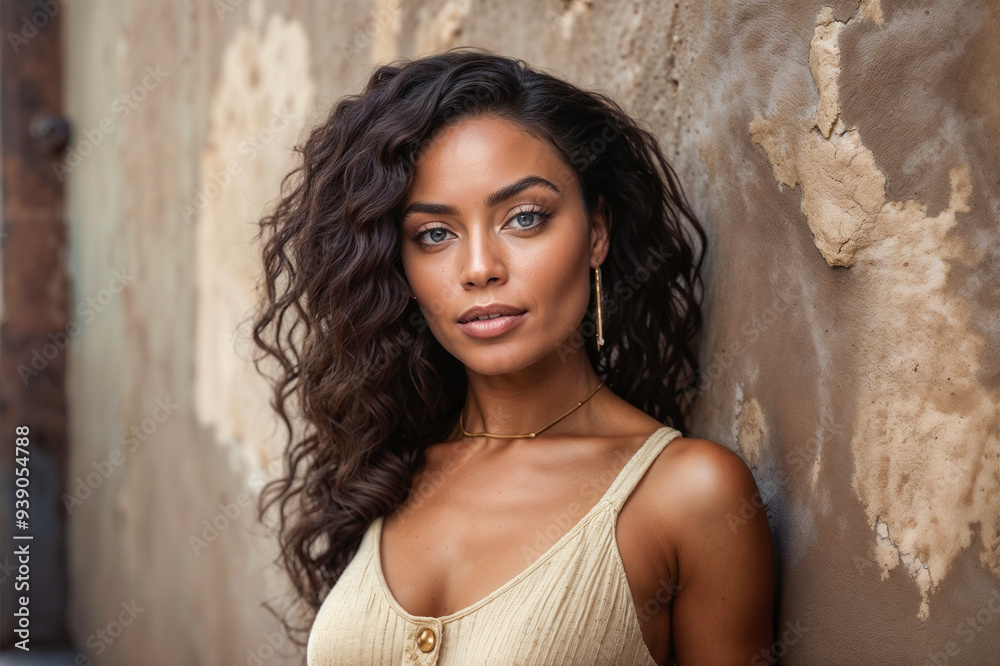 Image of a black woman with grunge background Image of a black woman with grunge background