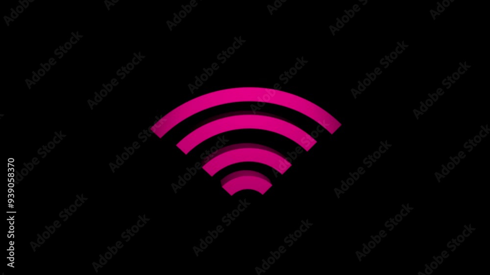 3D Oi-Fi icon with rotation and e-axis animation.. And black background 4k animation. 3D Oi-Fi icon with rotation and e-axis animation.. And black background 4k animation.