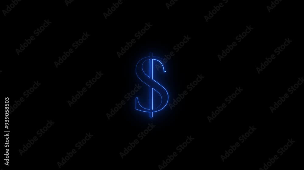 Neon forever with neon dollar icon background.. on black background. Neon forever with neon dollar icon background.. on black background.