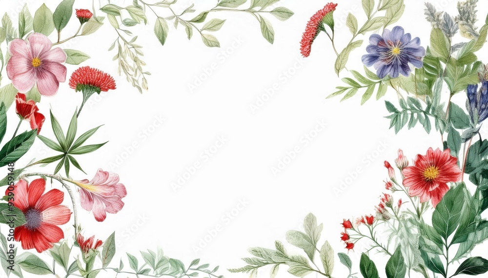 Obraz premium frame with flowers