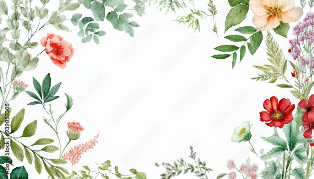 Obraz premium frame with flowers