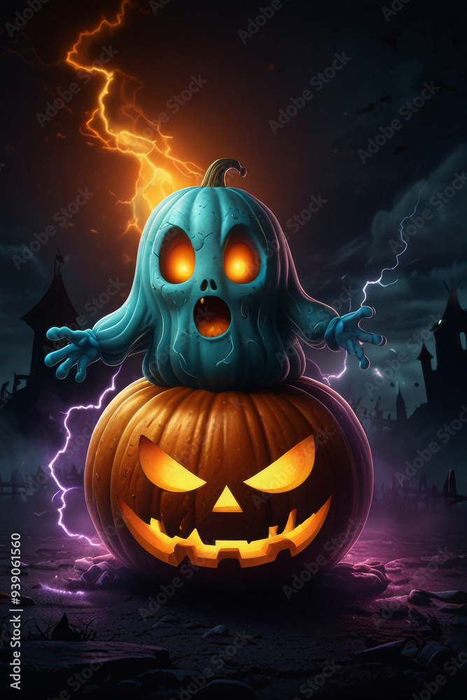 Pumpkin on a dark background. Halloween style. Pumpkin on a dark background. Halloween style.