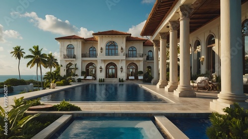 Heavenly Haven: Opulent Seaside Mansion with Pool