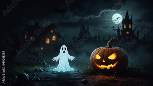 halloween background with pumpkin