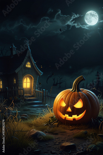 halloween background with pumpkin