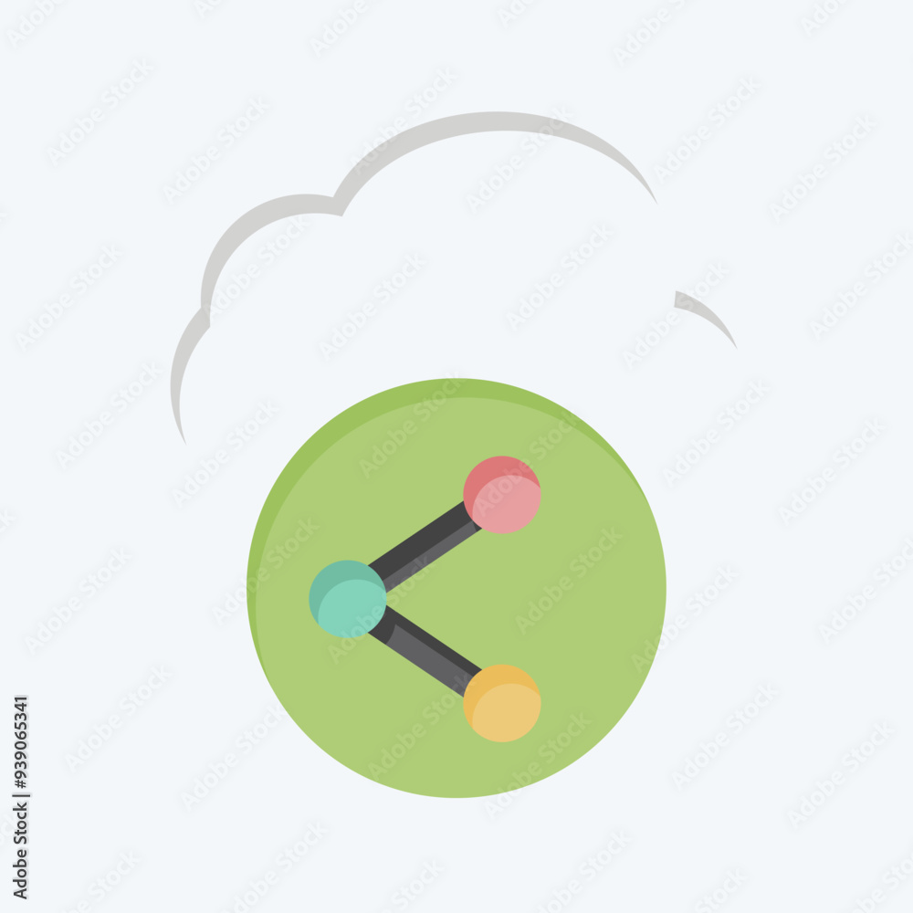 Icon Cloud Share. related to Network symbol. flat style. simple illustration Icon Cloud Share. related to Network symbol. flat style. simple illustration