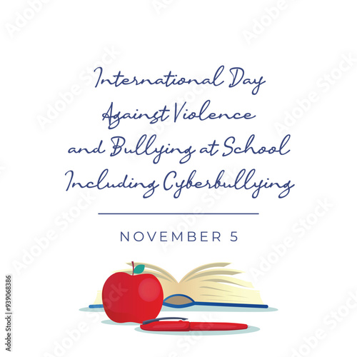 International Day Against Violence and Bullying at School including Cyberbullying vector design template good for celebration usage. flat design. eps 10.