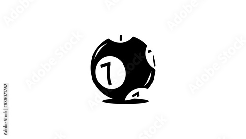 lotto ball, black isolated silhouette