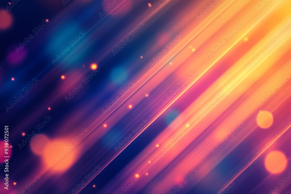 Vibrant Abstract Light Streaks in Warm Blend of Purple and Orange Hues with Bokeh Effects Vibrant Abstract Light Streaks in Warm Blend of Purple and Orange Hues with Bokeh Effects