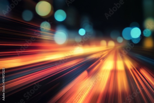 Dynamic Light Trails in Urban Nightscape Captured with Long Exposure