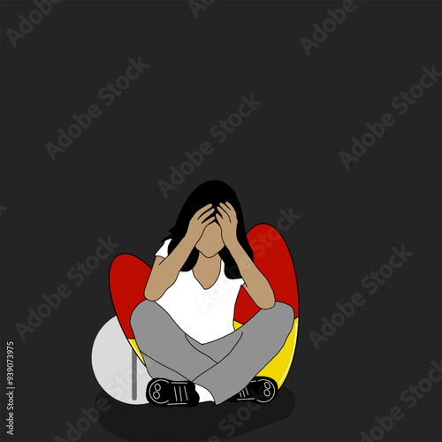 Woman depressed and stressful