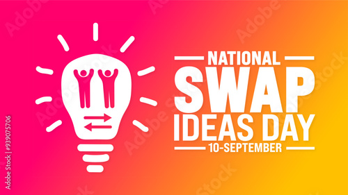 National Swap Ideas Day background or banner design template. Holiday concept. Template for background, banner, card, poster, placard, design template with unique shapes with standard color.