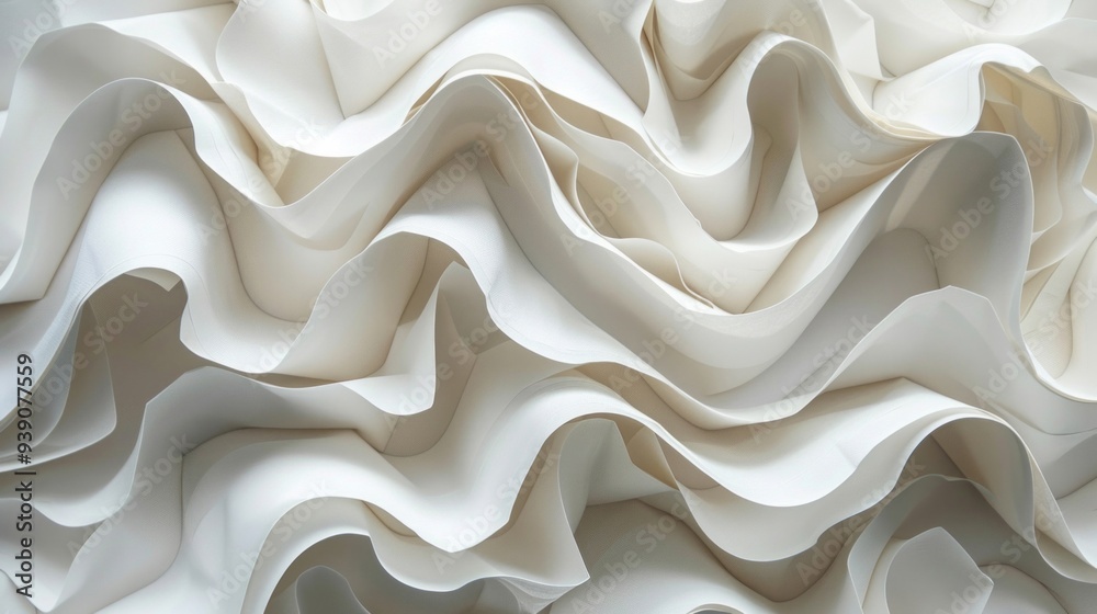 Obraz premium make curly wall patterns using white papers only, AI Generative