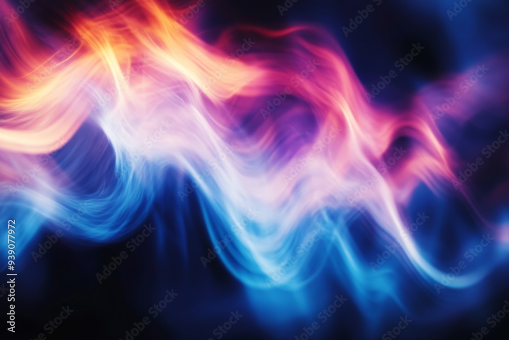 Abstract Colorful Light Streaks Creating Serene and Mysterious Atmosphere