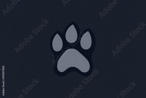  An illustration of dog paws in a flat art style, featuring clean lines and minimalistic design