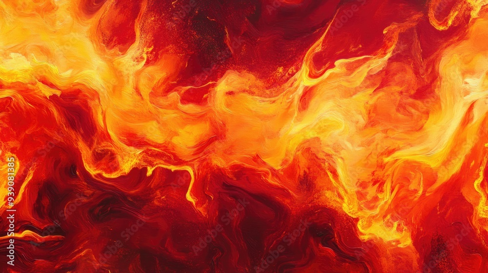 Fiery background with bright flames in hot red, orange, and yellow, symbolizing intense heat and danger, with a dynamic, artsy design Fiery background with bright flames in hot red, orange, and yellow, symbolizing intense heat and danger, with a dynamic, artsy design