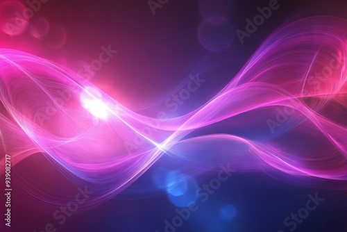 Abstract Waves of Light with Vibrant Pink and Blue Hues Creating a Dynamic and Ethereal Effect