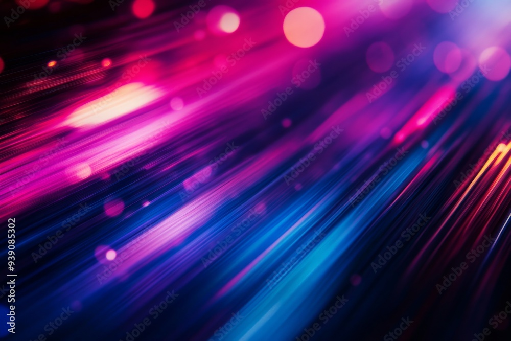 Obraz premium Vivid Multicolor Light Streaks and Bokeh in Abstract Breathtaking Motion