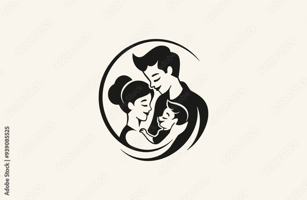 People family logo vector icon illustration. People family logo vector icon illustration.