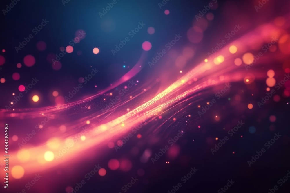 Fototapeta premium Abstract Light Trails with Bokeh Effect in Vibrant Colors for Creative Background