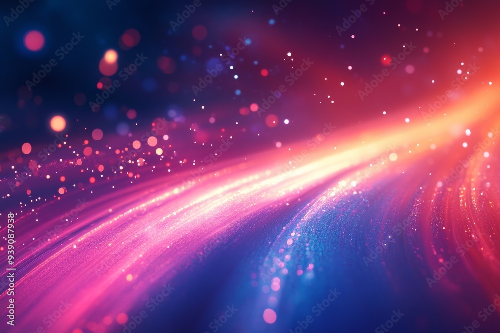 Colorful Abstract Light Trails and Sparkles on Dark Background Colorful Abstract Light Trails and Sparkles on Dark Background