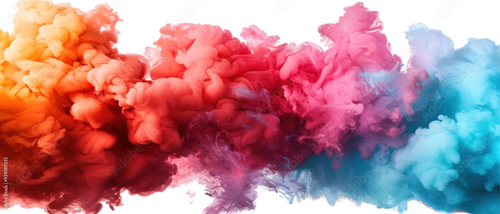 Colorful Smoke Explosion on White Background, vibrant hues swirling in dynamic patterns, showcasing a mesmerizing visual effect, perfect for creative projects or digital art use. Colorful Smoke Explosion on White Background, vibrant hues swirling in dynamic patterns, showcasing a mesmerizing visual effect, perfect for creative projects or digital art use.