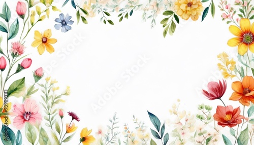 spring flowers frame